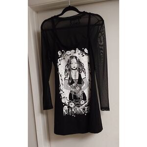 NWT~Killstar Two Piece Black & White Graphic Morning Dress Set Sz Large